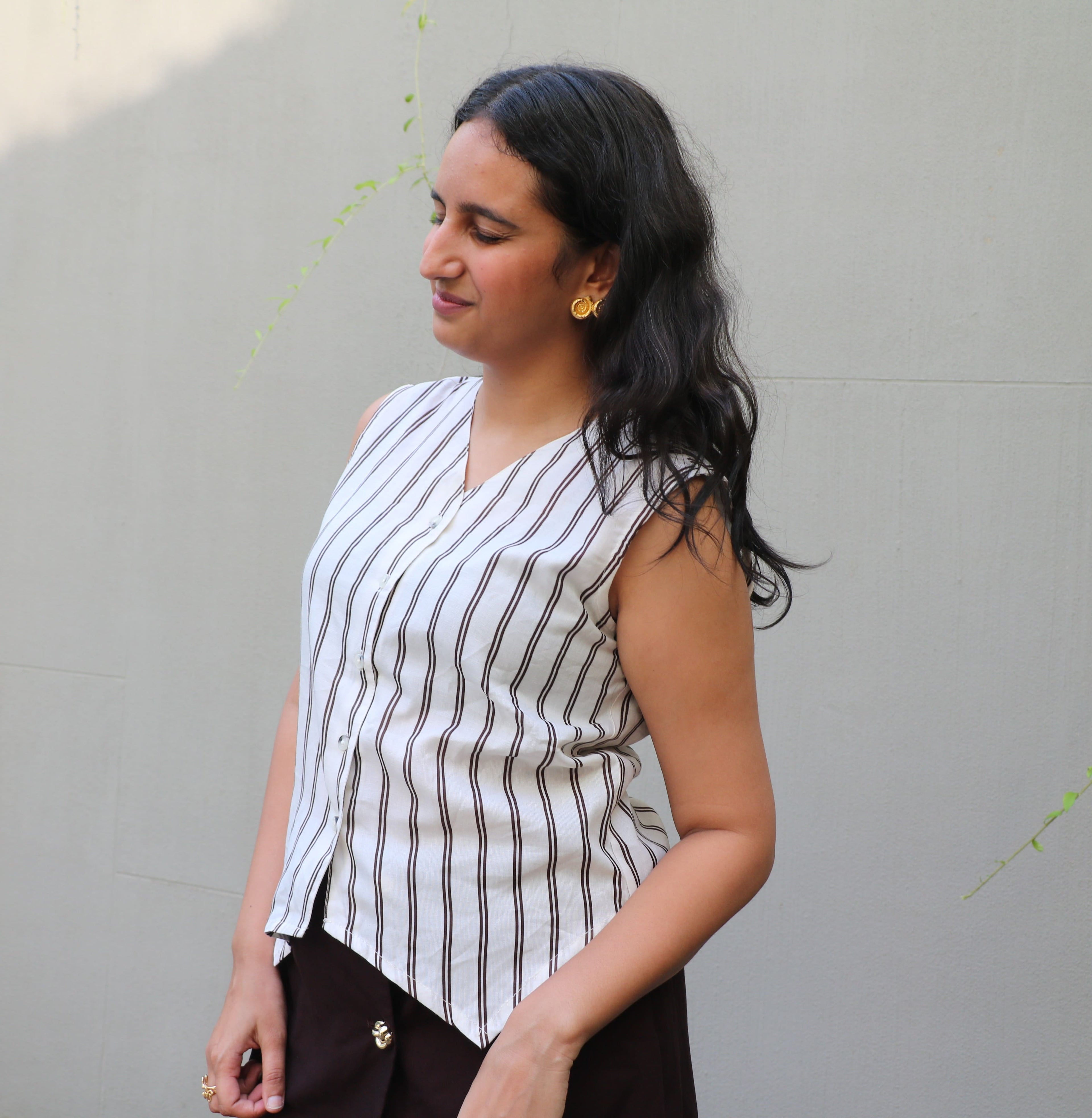 Brown Stripes Vest